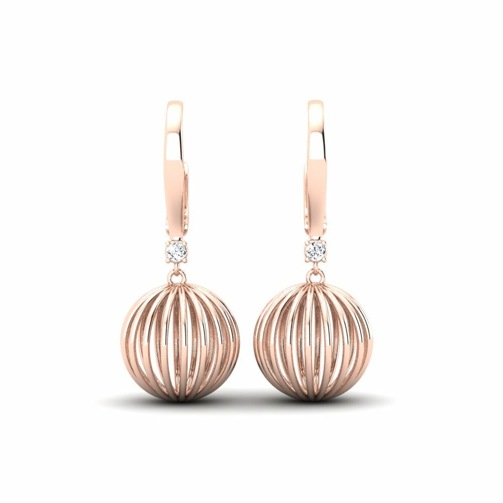 14k Oro Rosa Pendiente de mujer Laitier