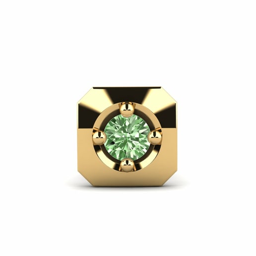 Men's Earring Lakendra 585 Yellow Gold & Green Diamond
