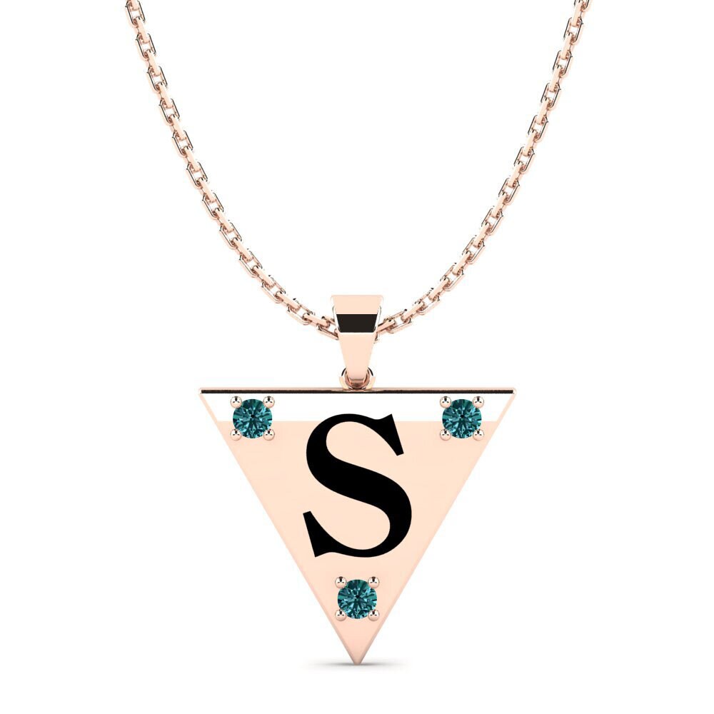 Rotgold 585 Blauer Diamant Damen anhänger Lala