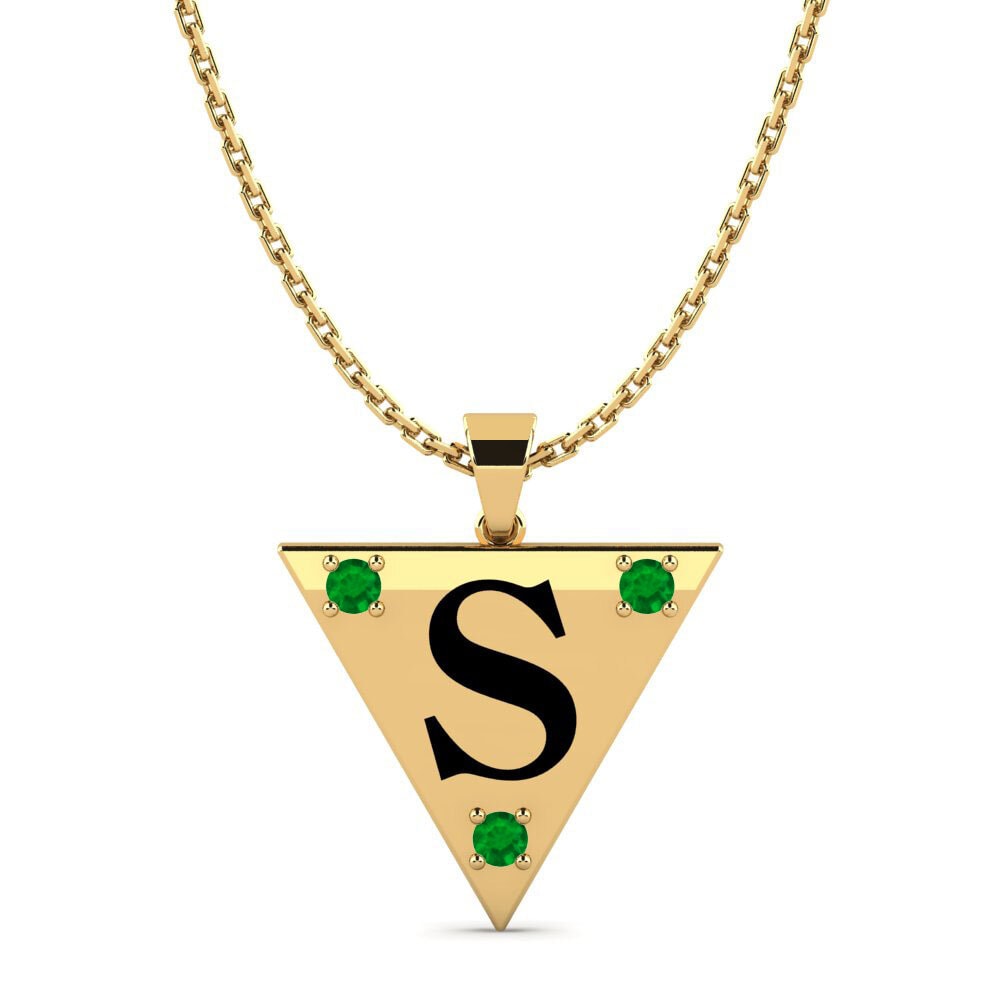 Gelbgold 585 Smaragd Damen anhänger Lala