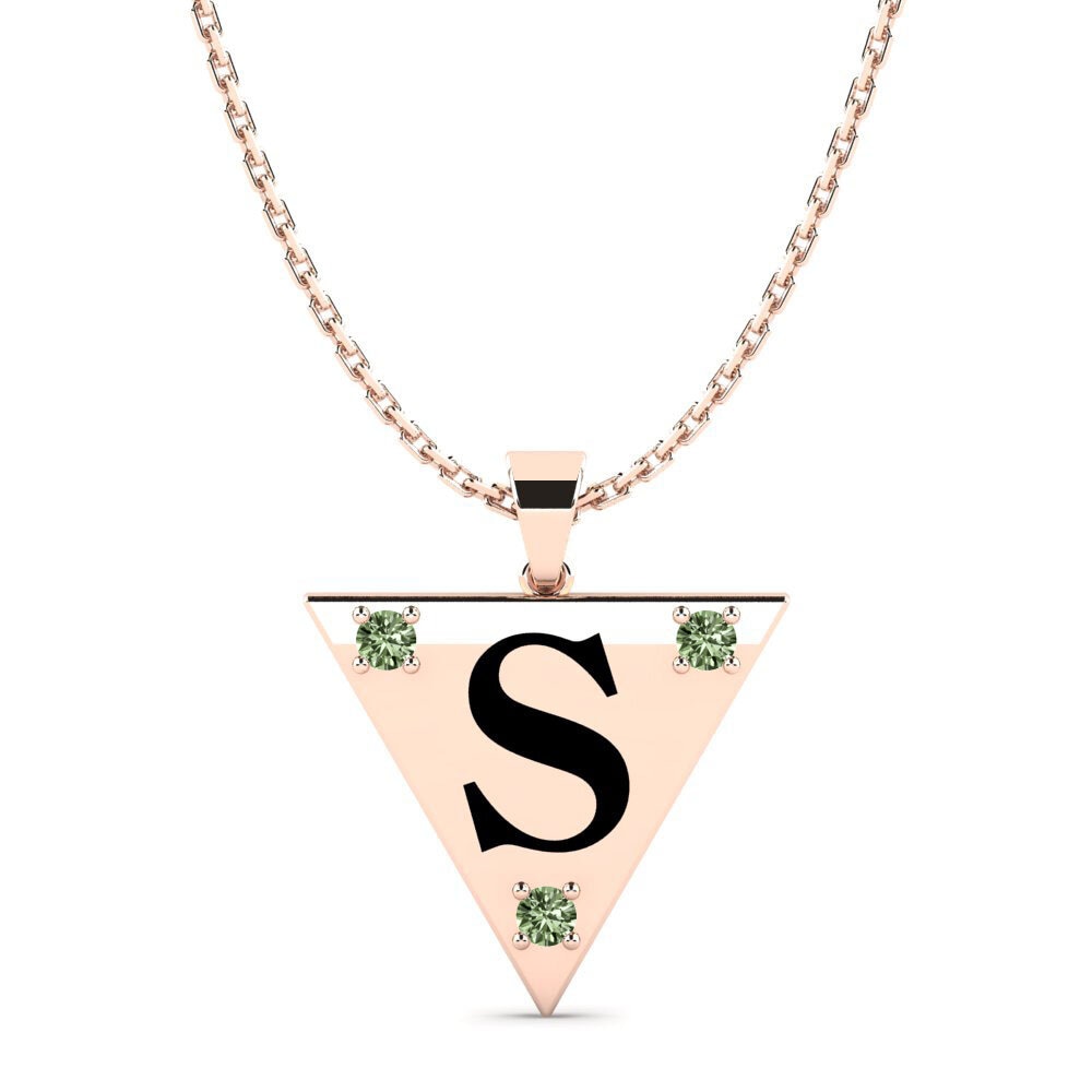 Rotgold 585 Grüner Diamant Damen anhänger Lala