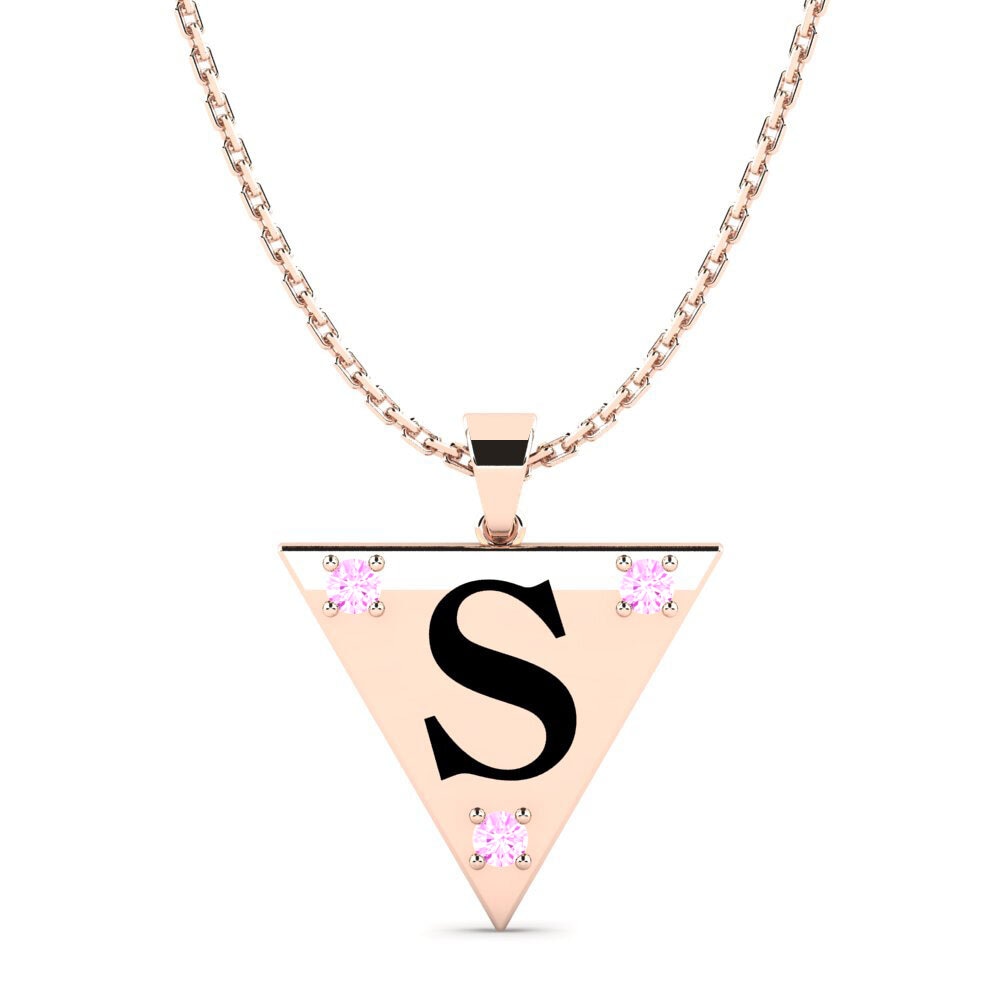 Rotgold 585 Rosa Saphir Damen anhänger Lala