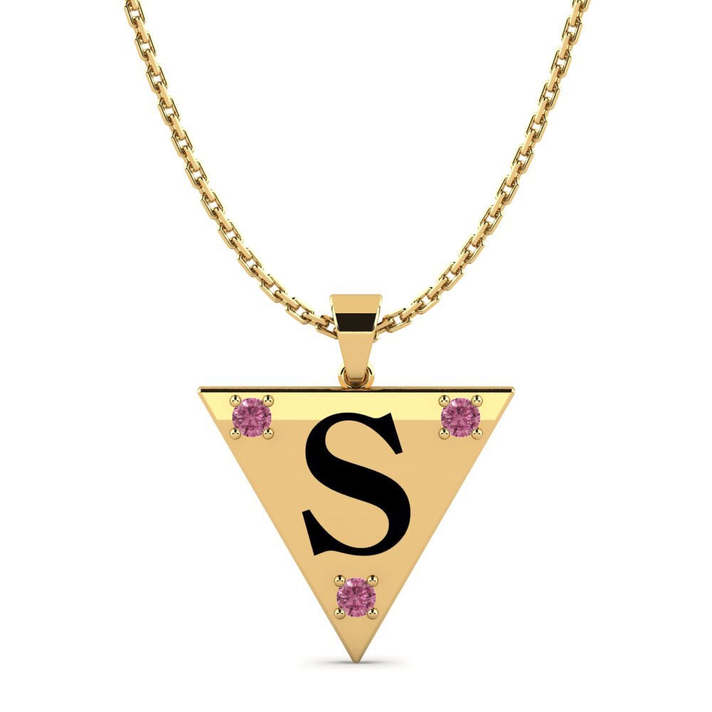 14k Oro Amarillo Granate Rhodolite Colgante de Mujer Lala