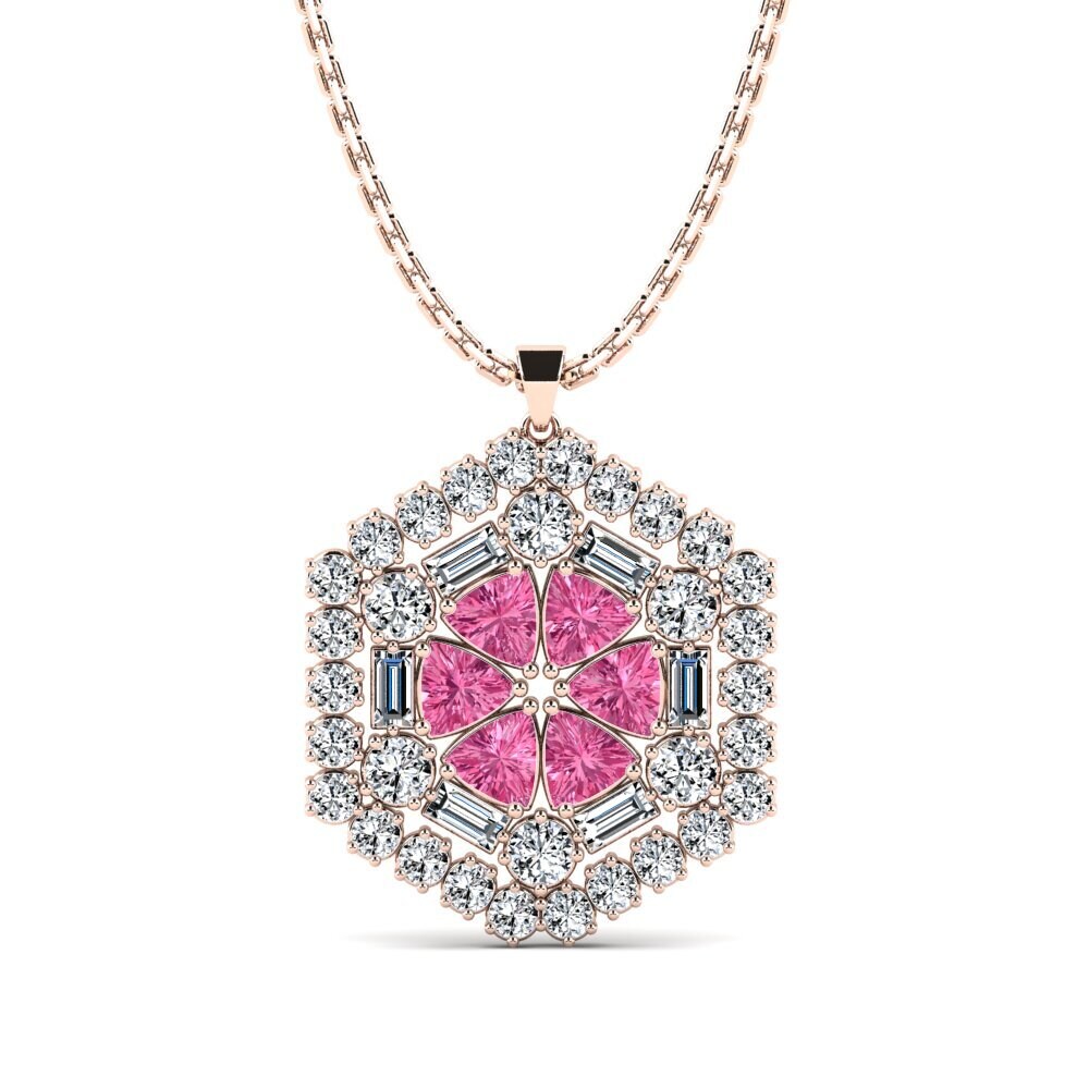 Trillion Pink Tourmaline Women's Pendant Lalinas