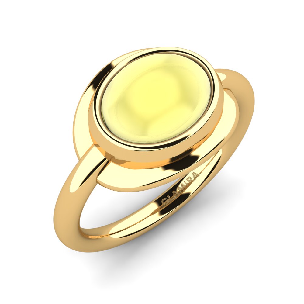 Bague Cabochon En Or Jaune 18k - Bijou D'occasion, Style Classique Et Intemporel