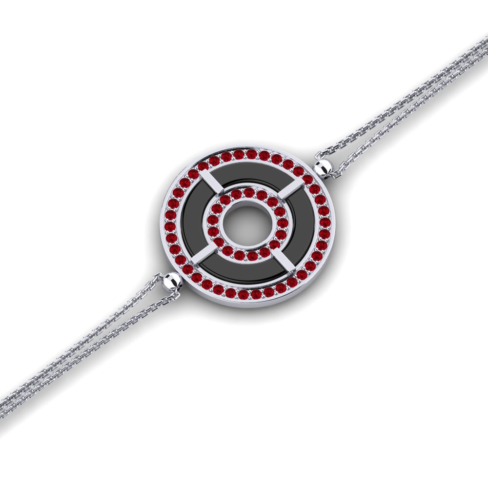 950 Palladium Red Zirconia Women's Bracelet Lalonde