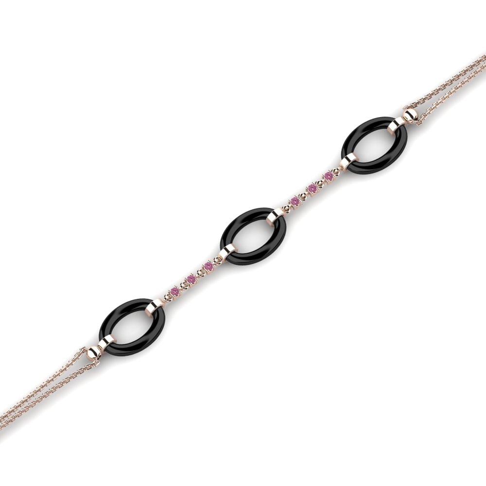 14K Rose Gold Rhodolite Garnet Bracelet Lamagna