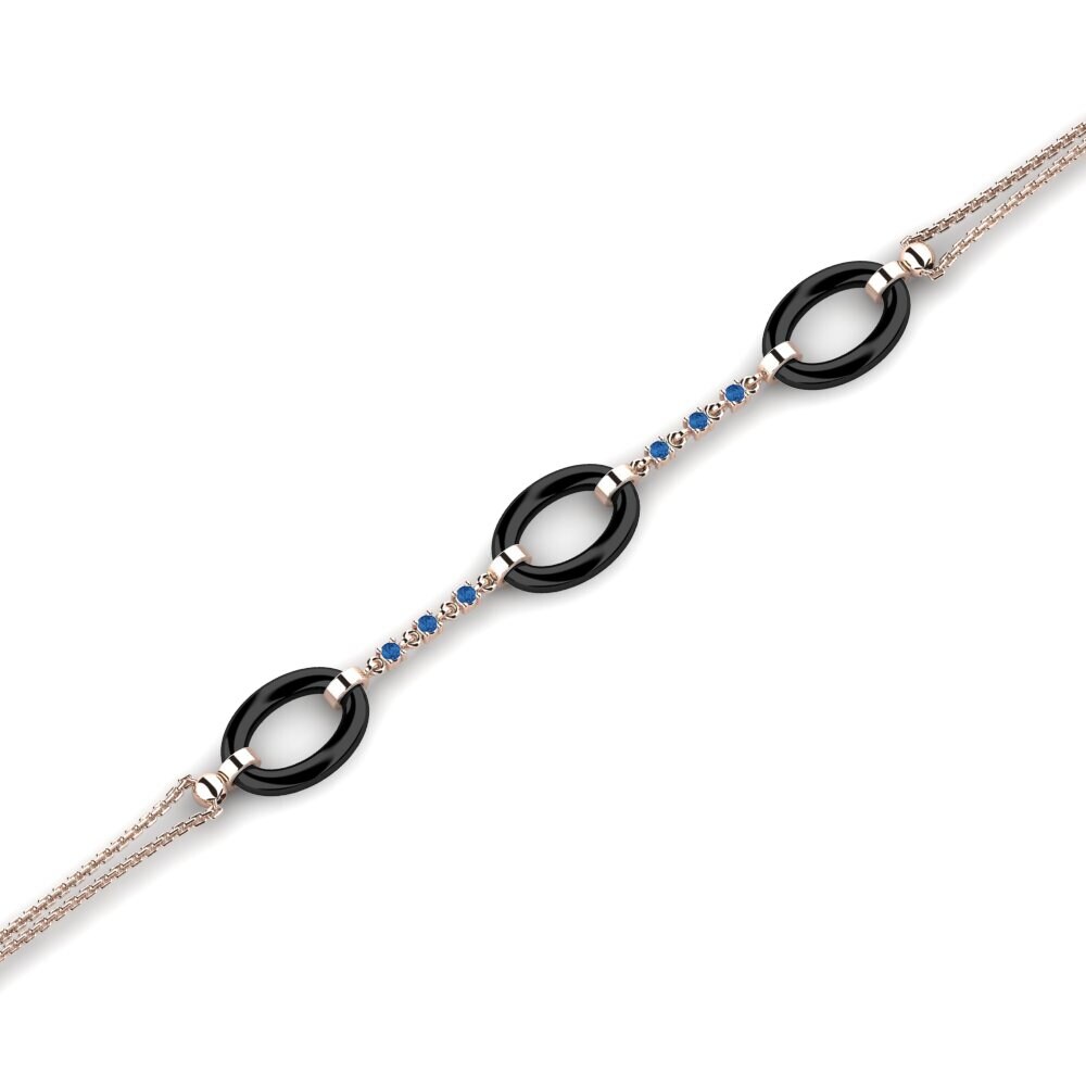 14K Rose Gold Dark Blue Zirconia Bracelet Lamagna