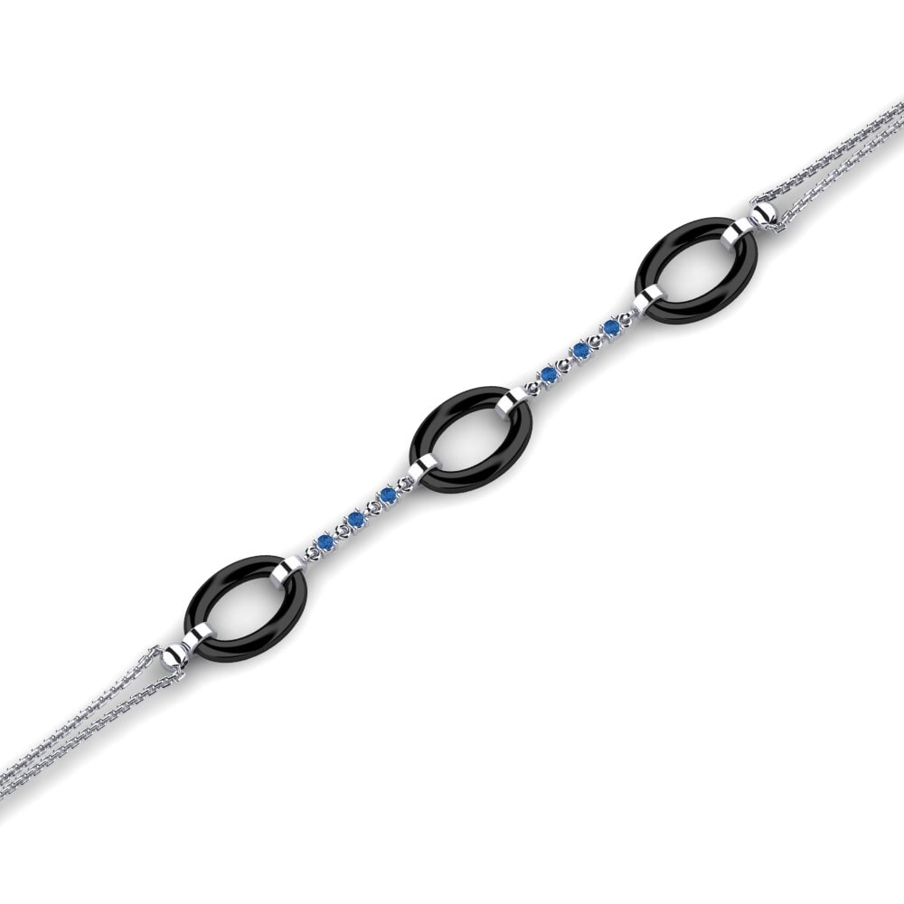 950 Palladium Dark Blue Zirconia Bracelet Lamagna