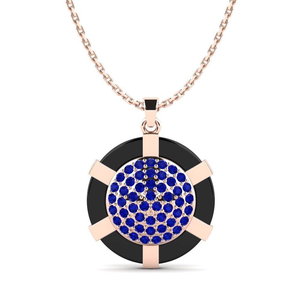 9ct Rose Gold Sapphire Women's Pendant Lamberti