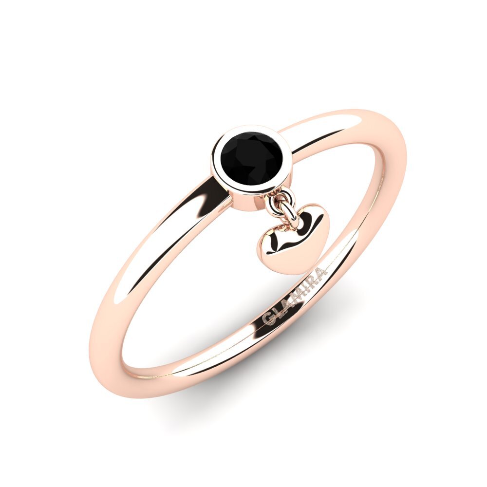 9k Rose Gold Black Onyx Ring Lamiyye