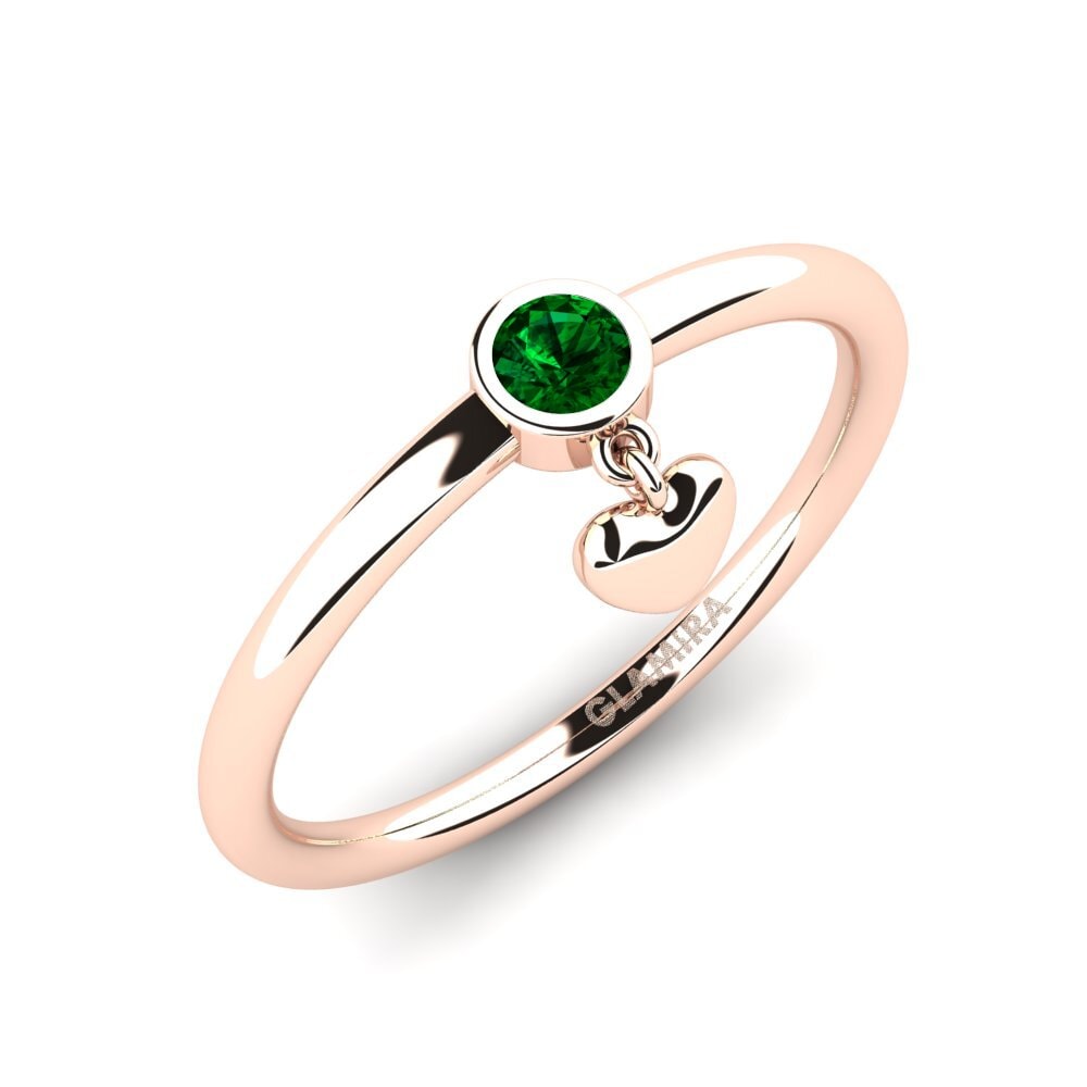 14ct Rose Gold Green Zirconia Ring Lamiyye