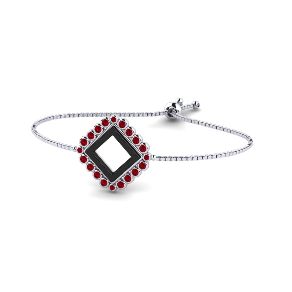 950 Palladium Red Zirconia Women's Bracelet Lamont