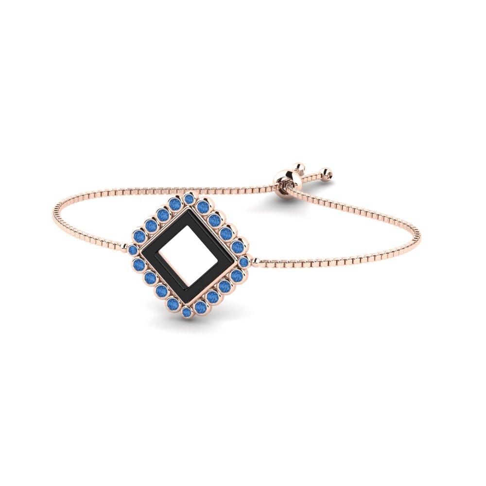 14K Rose Gold Dark Blue Zirconia Bracelet Lamont