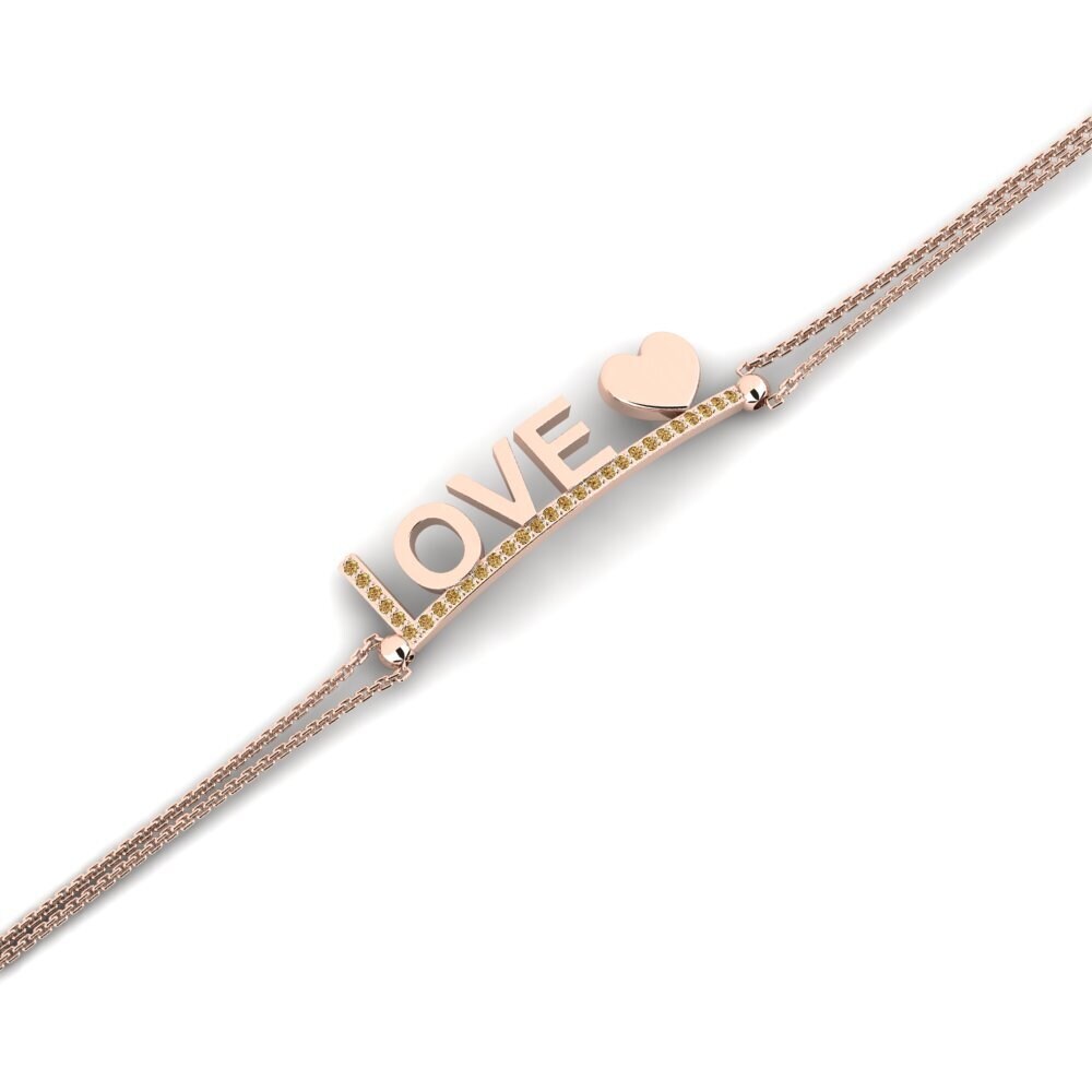 14ct Rose Gold Brown Diamond Women's Bracelet Lancev