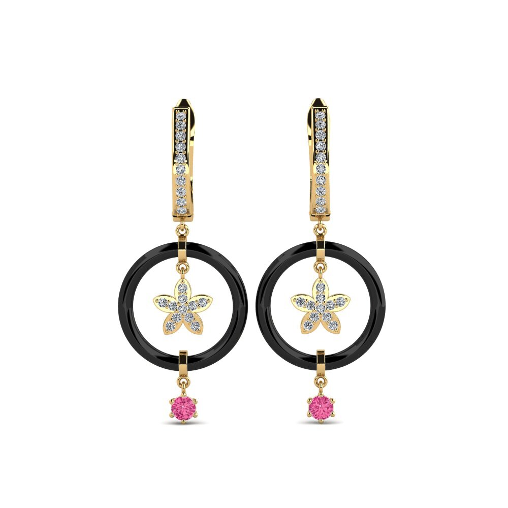 Round Pink Tourmaline Women's Earring Landers