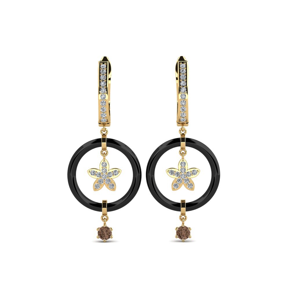 Round Smoky Quartz Women's Earring Landers