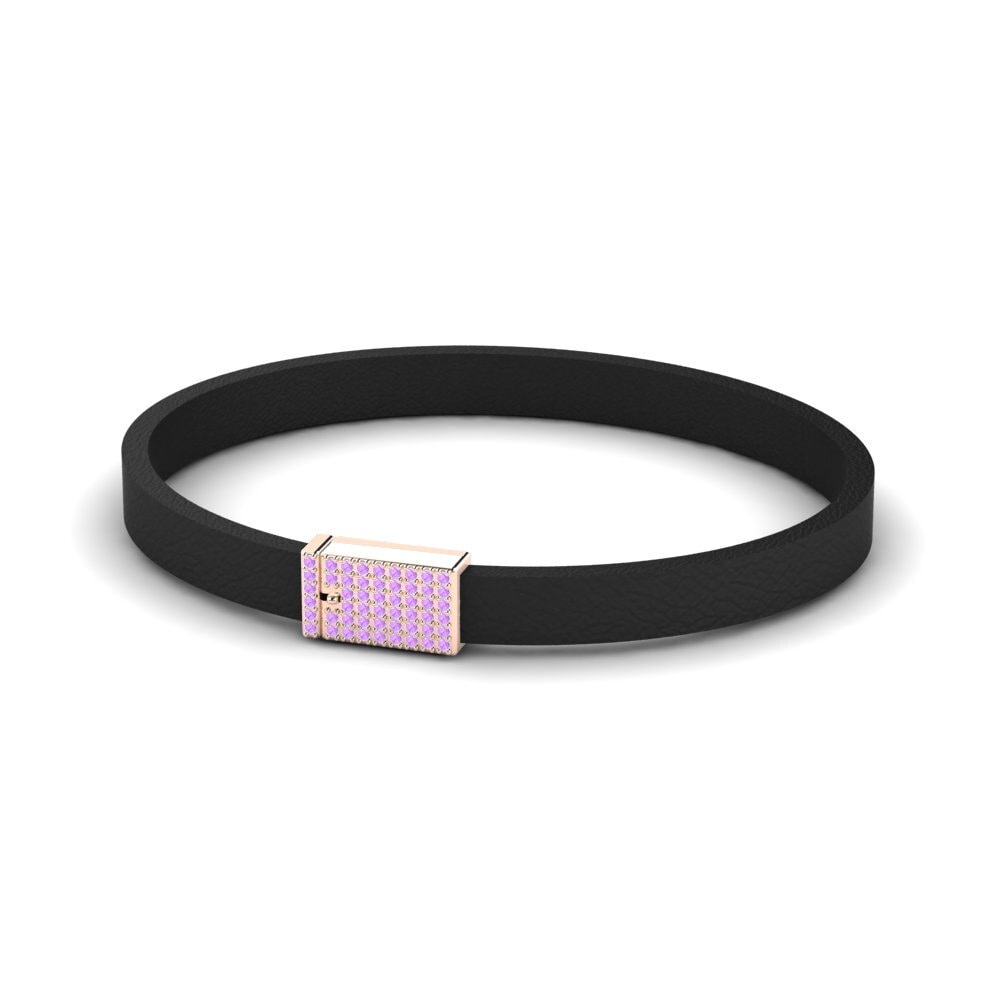 9K Rose Gold Amethyst Men's Bracelet Landon