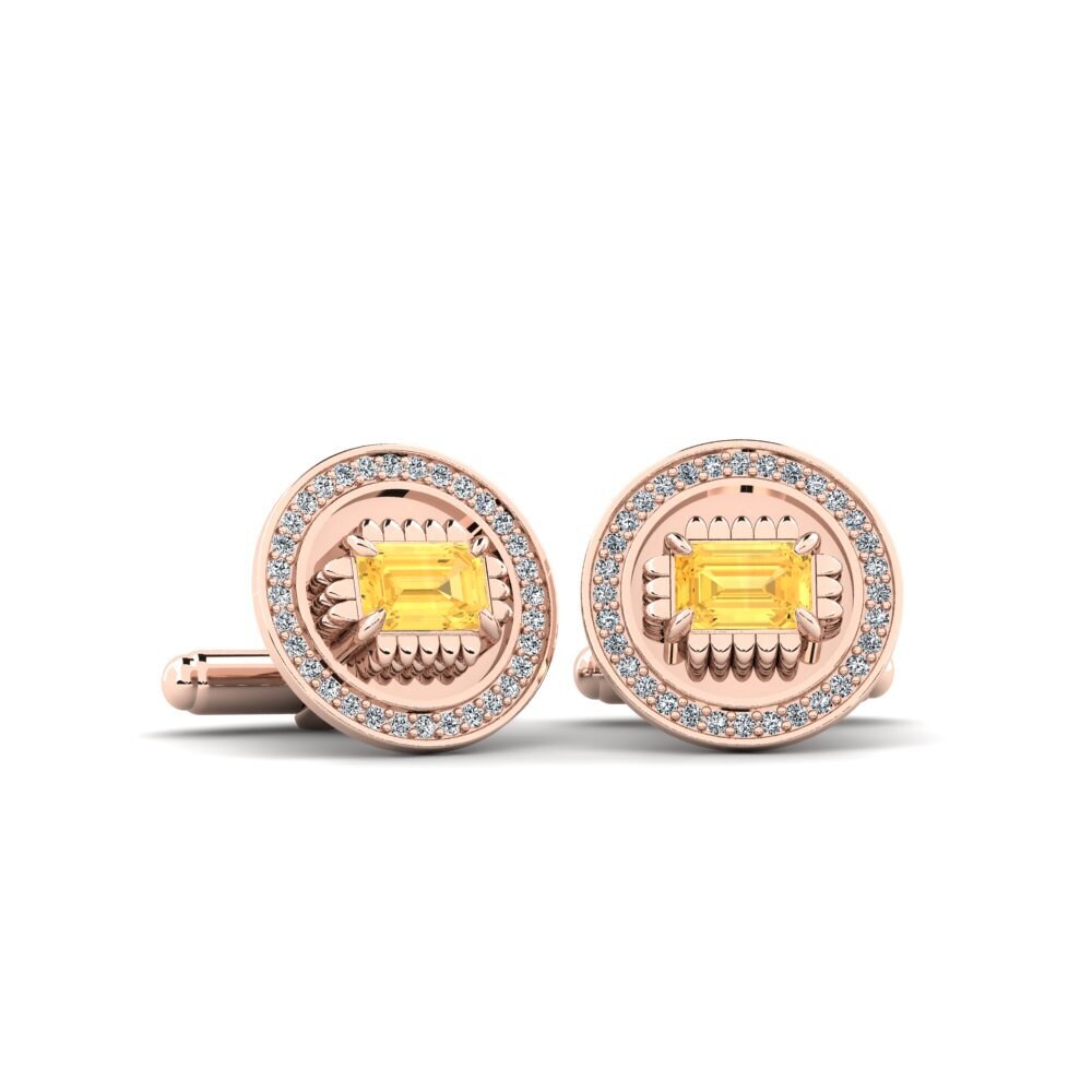 14ct Rose Gold Citrine Cufflink Langolie