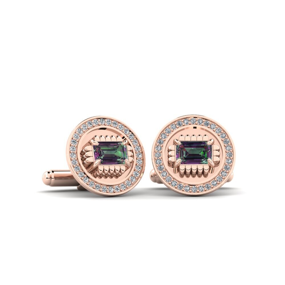 14ct Rose Gold Mystic Topaz Cufflink Langolie