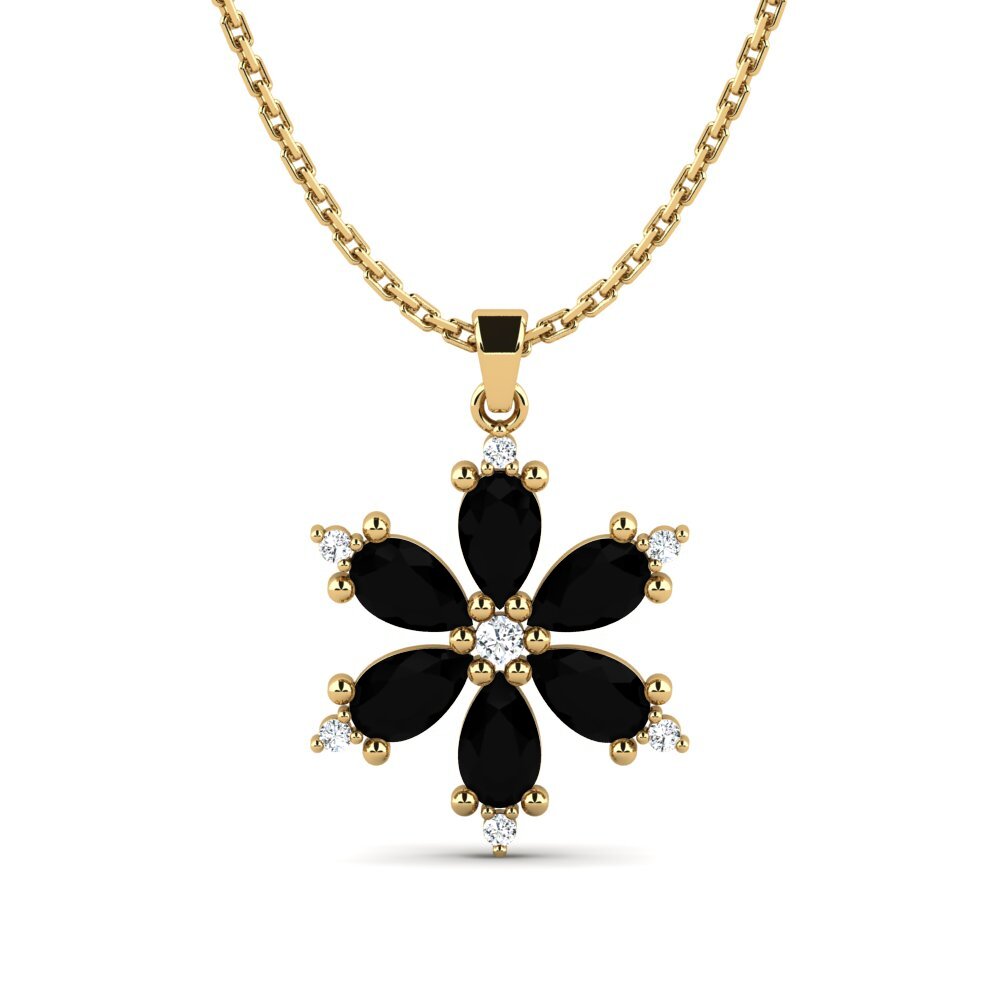 Pear Black Sapphire Women's Pendant Langone