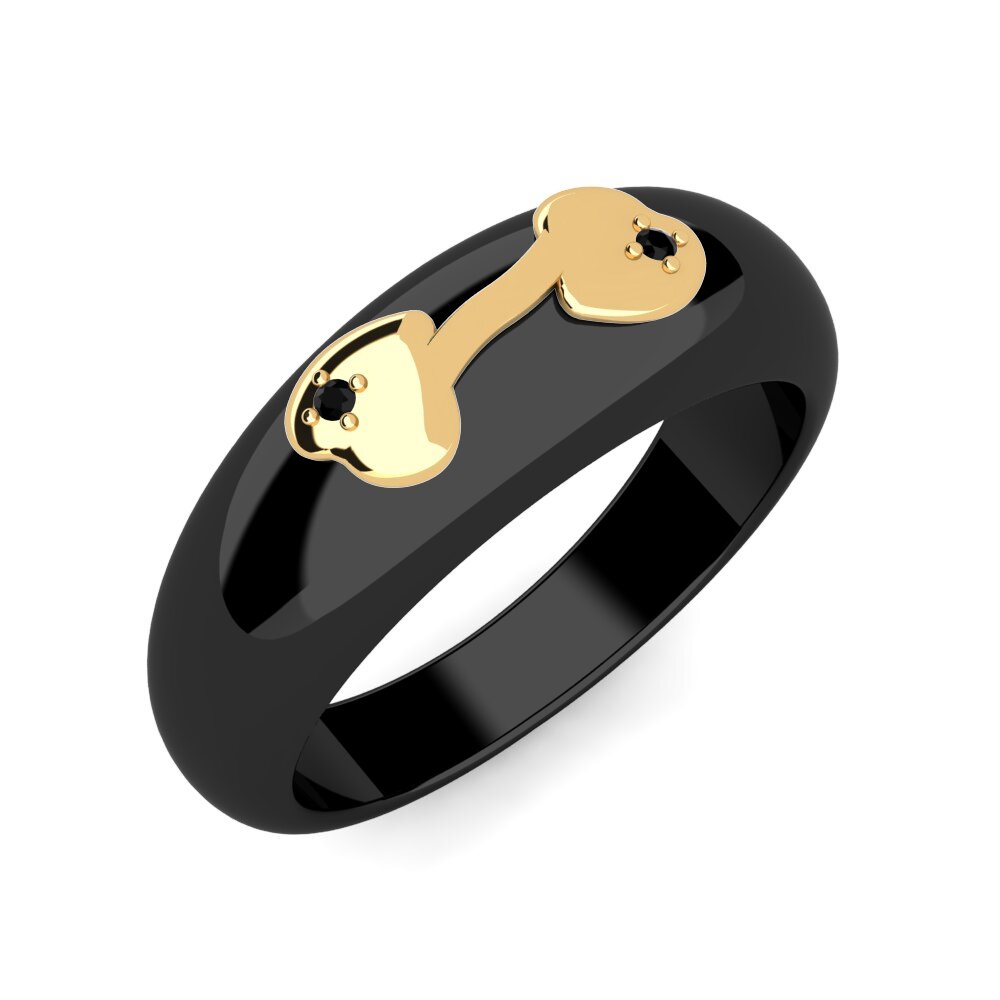 14k Yellow Gold Black Diamond Ring Lanier