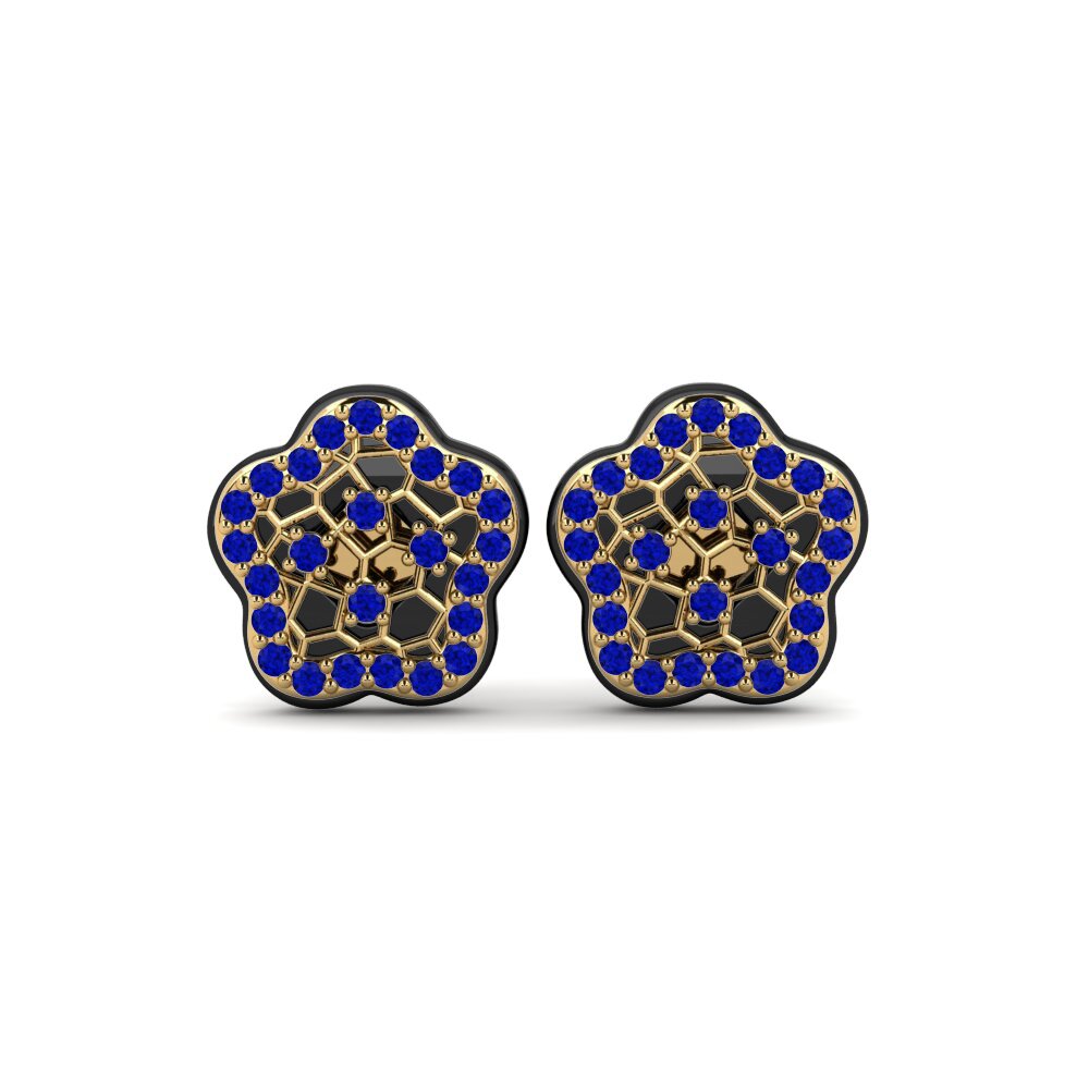 9ct Yellow Gold Sapphire Women's Earring Lanita