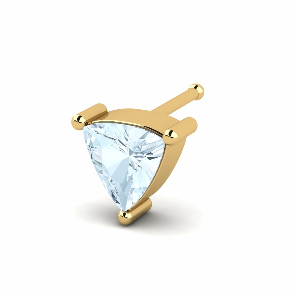 Aquamarine 9k Yellow Gold Nose Pin Lanny