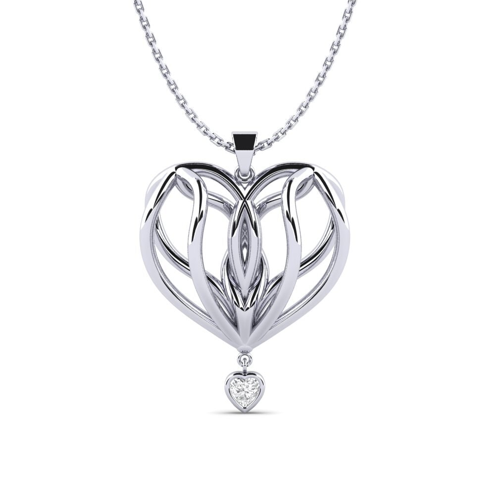 Trái Tim Đá Sapphire Trắng Mặt dây chuyền nữ Lansa