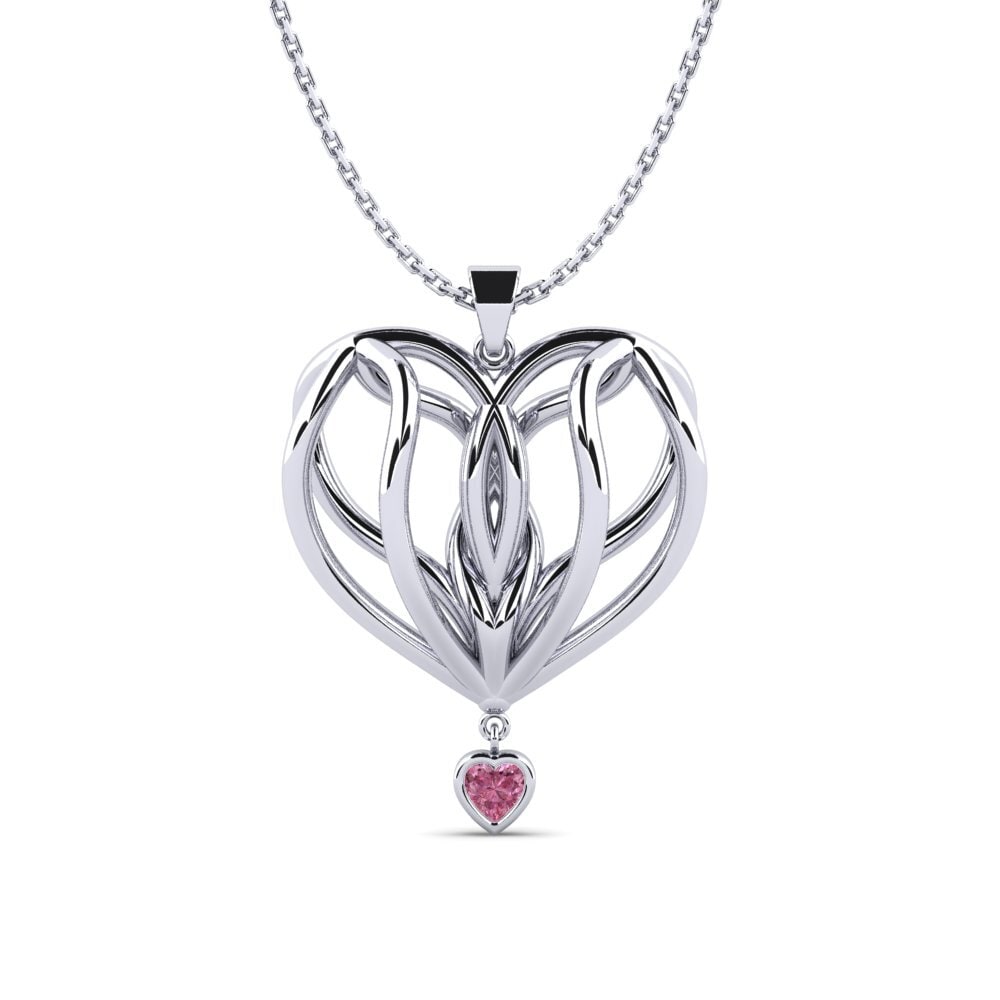 Trái Tim Đá Rhodolite Mặt dây chuyền nữ Lansa