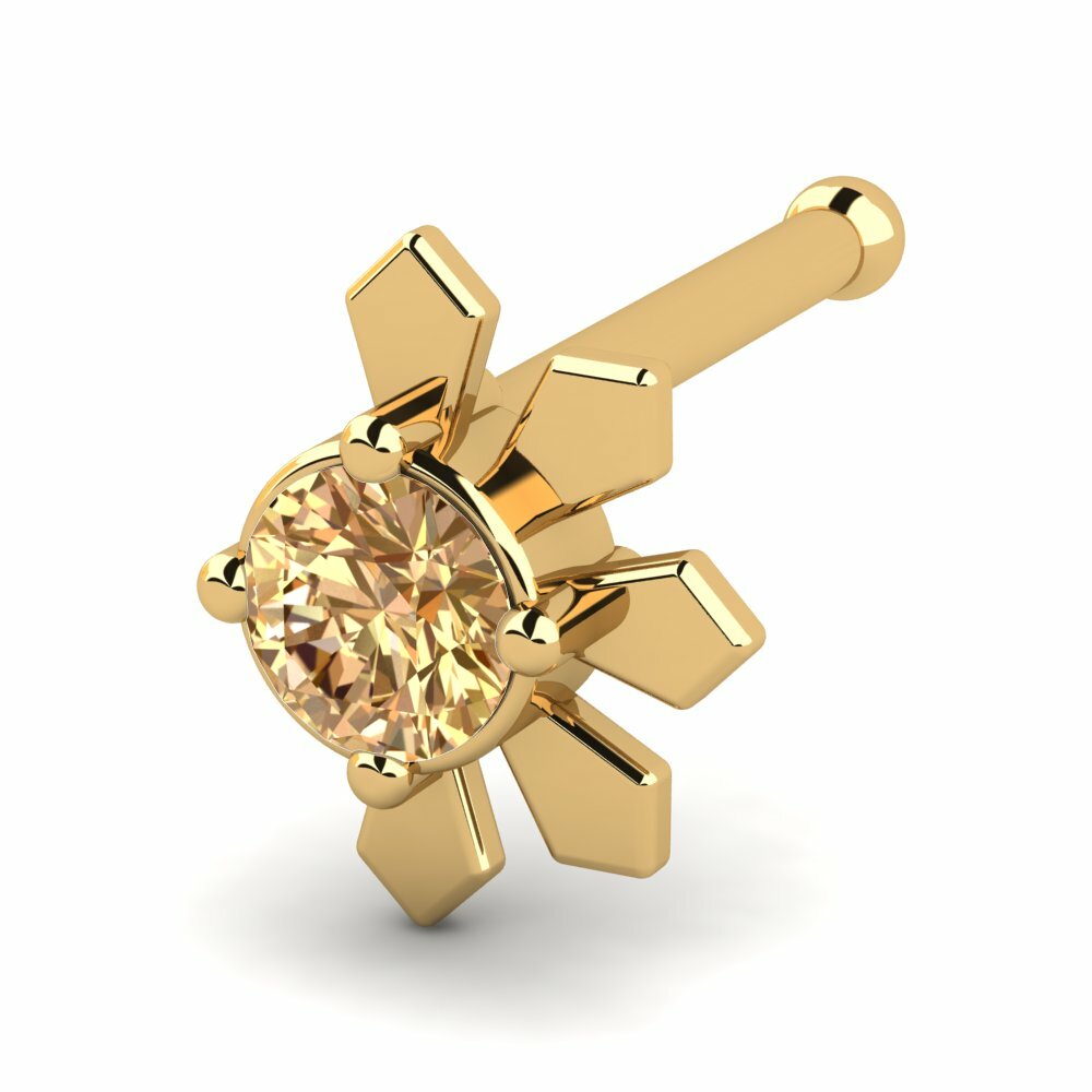 Bruine Diamant Neus Pin Lantiquaire