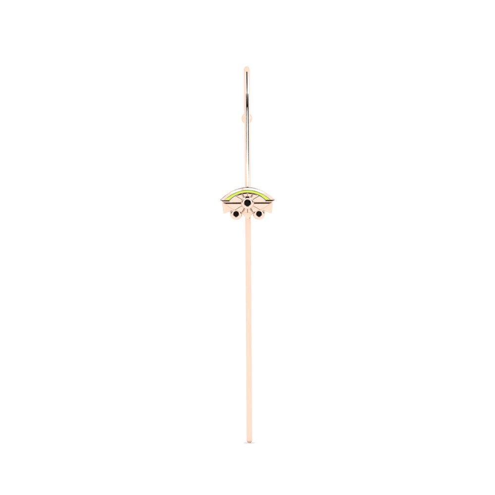 14K Rood Goud Zwarte Diamant Oorpiercing Lanu