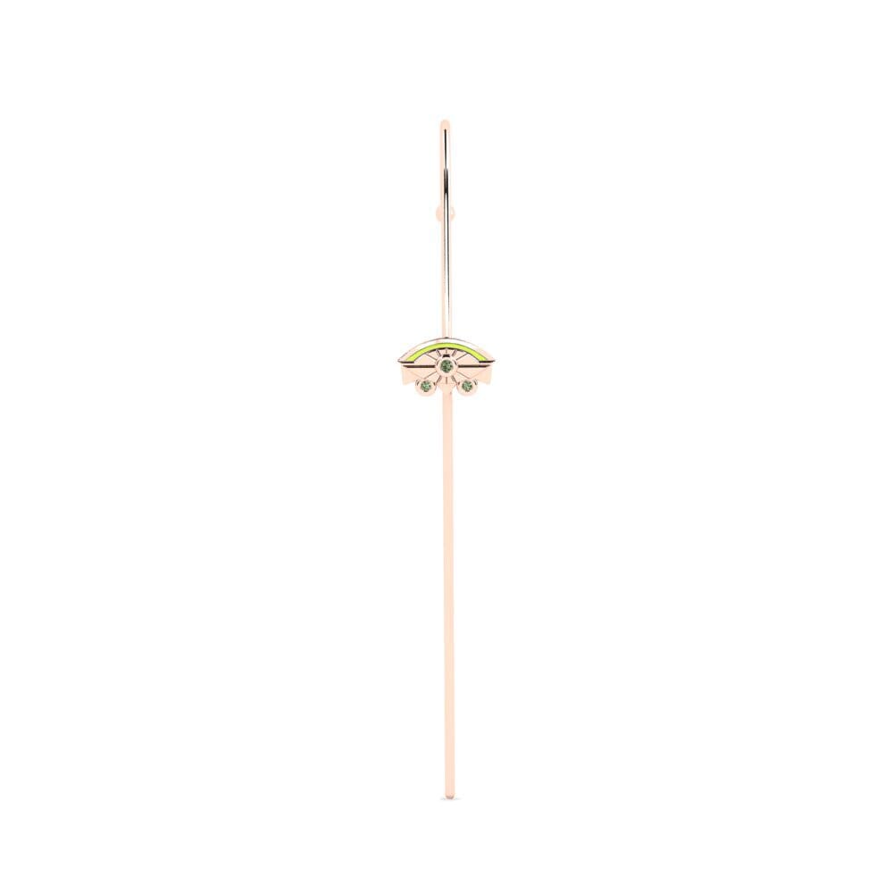Rotgold 585 Grüner Diamant Ohrpiercings Lanu