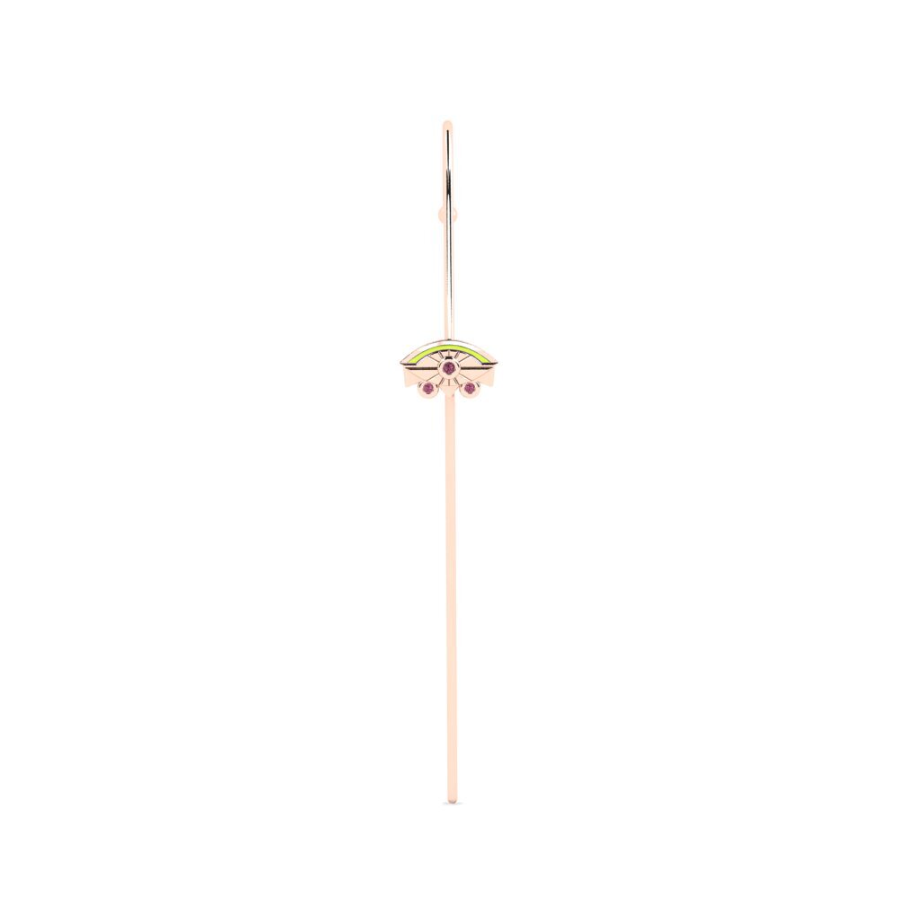 Rotgold 585 Rhodolit-Granat Ohrpiercings Lanu