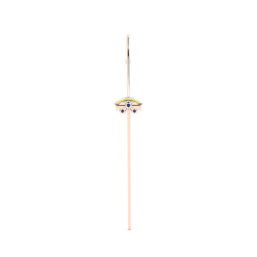 9ct Rose Gold Dark Blue Zirconia Ear Piercing Lanu