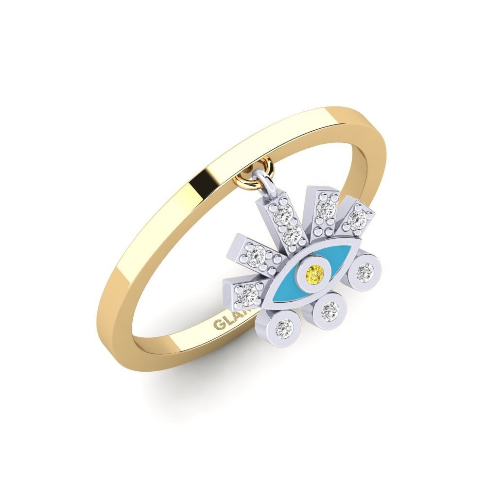 14ct Yellow / White Gold Yellow Sapphire Ring Laodikya