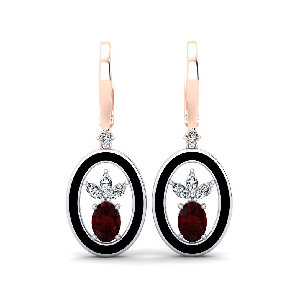 Pendientes Granate Gotas y cuelgan