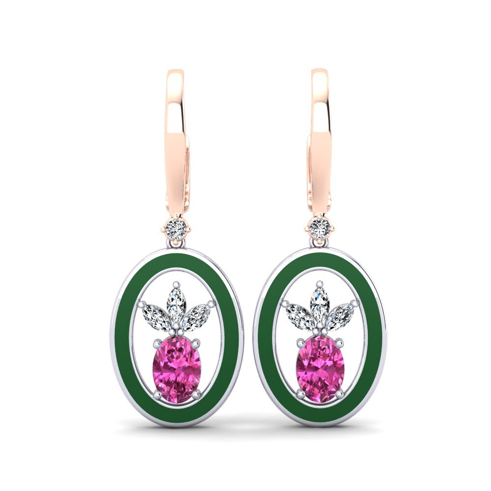 Pendientes Topacio Rosa Gotas y cuelgan