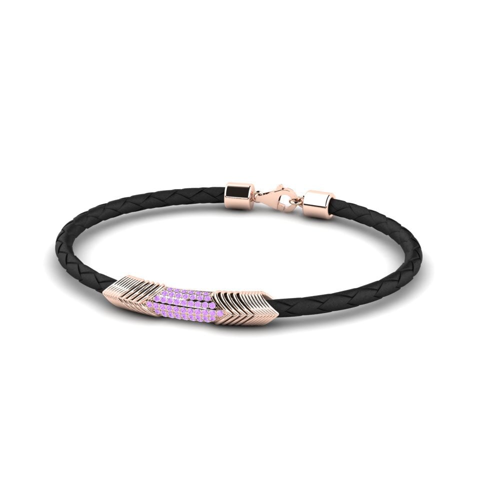 9ct Rose Gold Amethyst Men's Bracelet Lapras