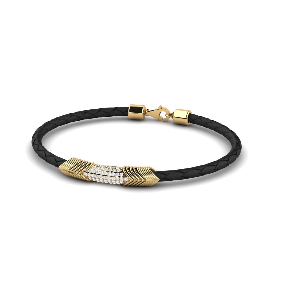 18ct Yellow Gold White sapphire Men's Bracelet Lapras