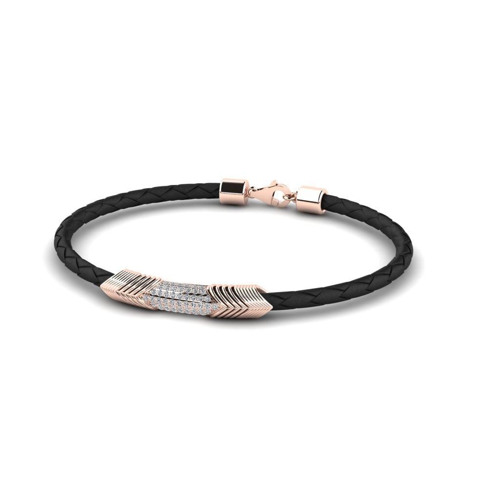 18ct Rose Gold Zirconia Men's Bracelet Lapras