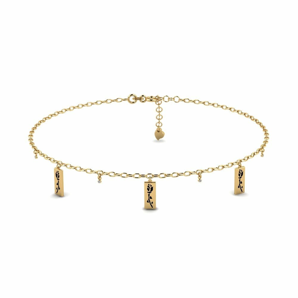 Or Jaune 18k Chaîne cheville femme Larita