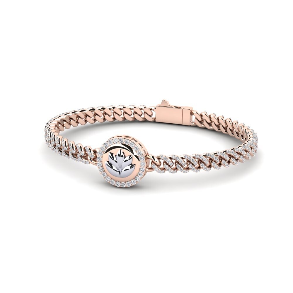 14ct Rose & White Gold Diamond Women's Bracelet Laritione