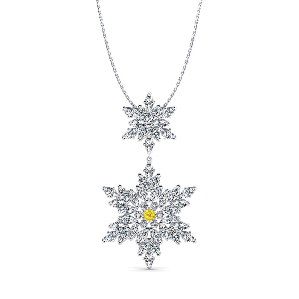 Zafiro amarillo Colgante de Mujer Larosse