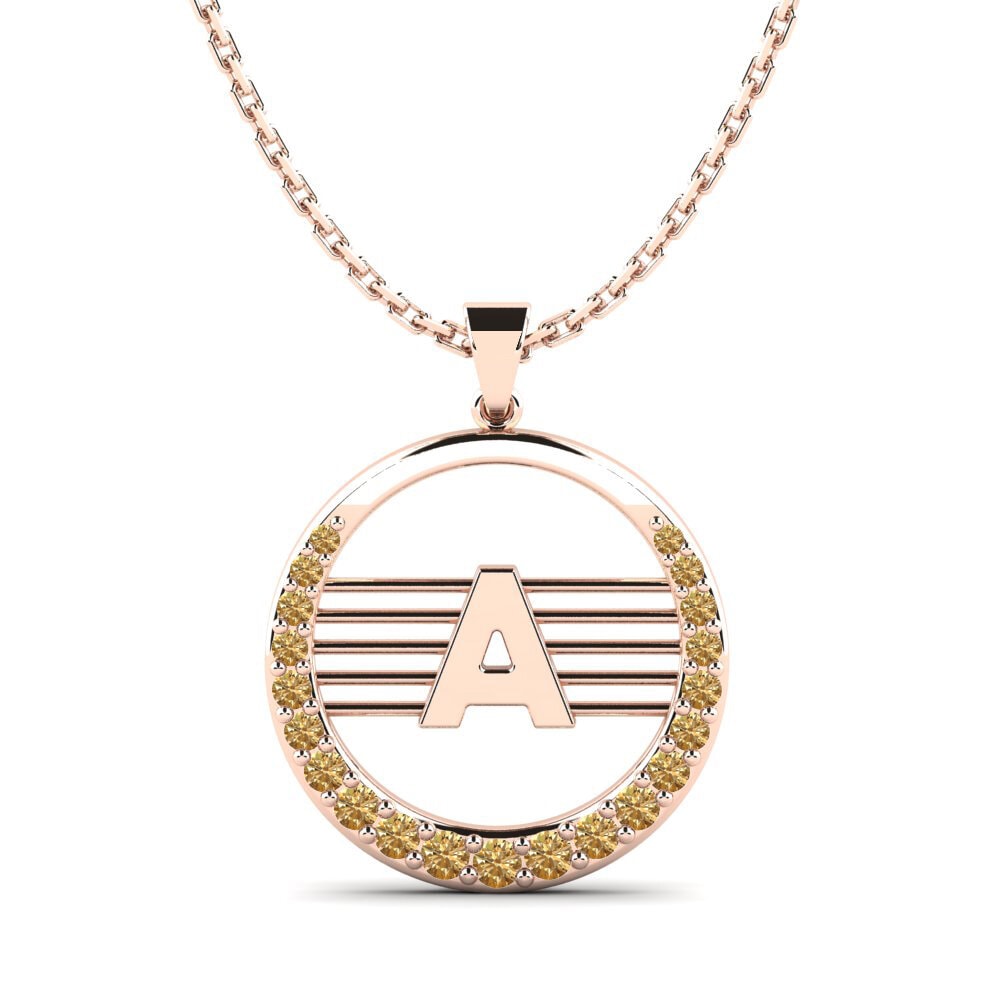 Rotgold 585 Brauner Diamant Damen anhänger Lashon A