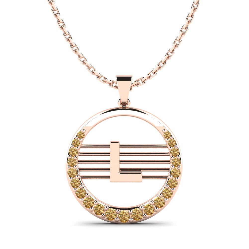 Rotgold 585 Brauner Diamant Damen anhänger Lashon L