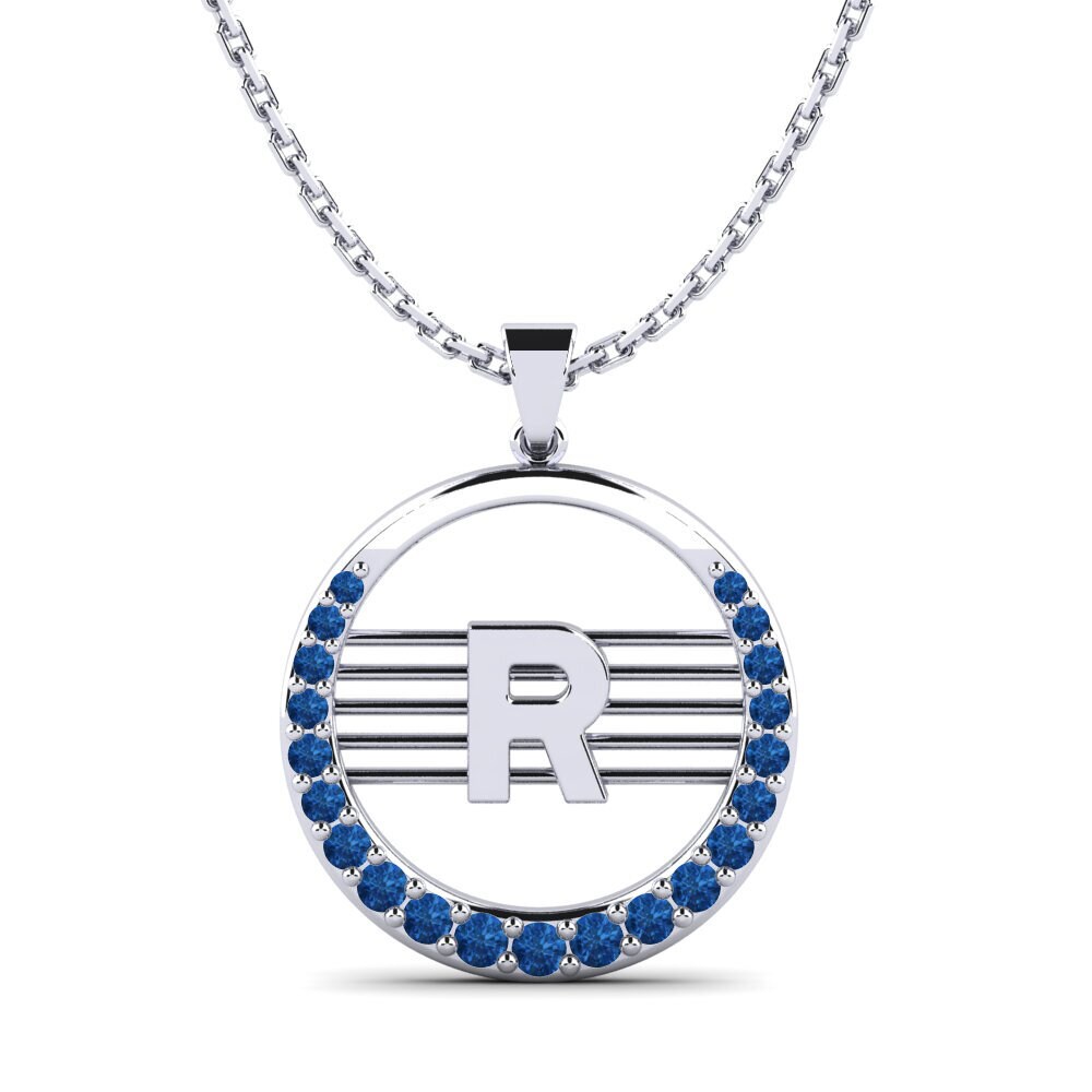 Dunkelblauer Zirkonia Damen anhänger Lashon R