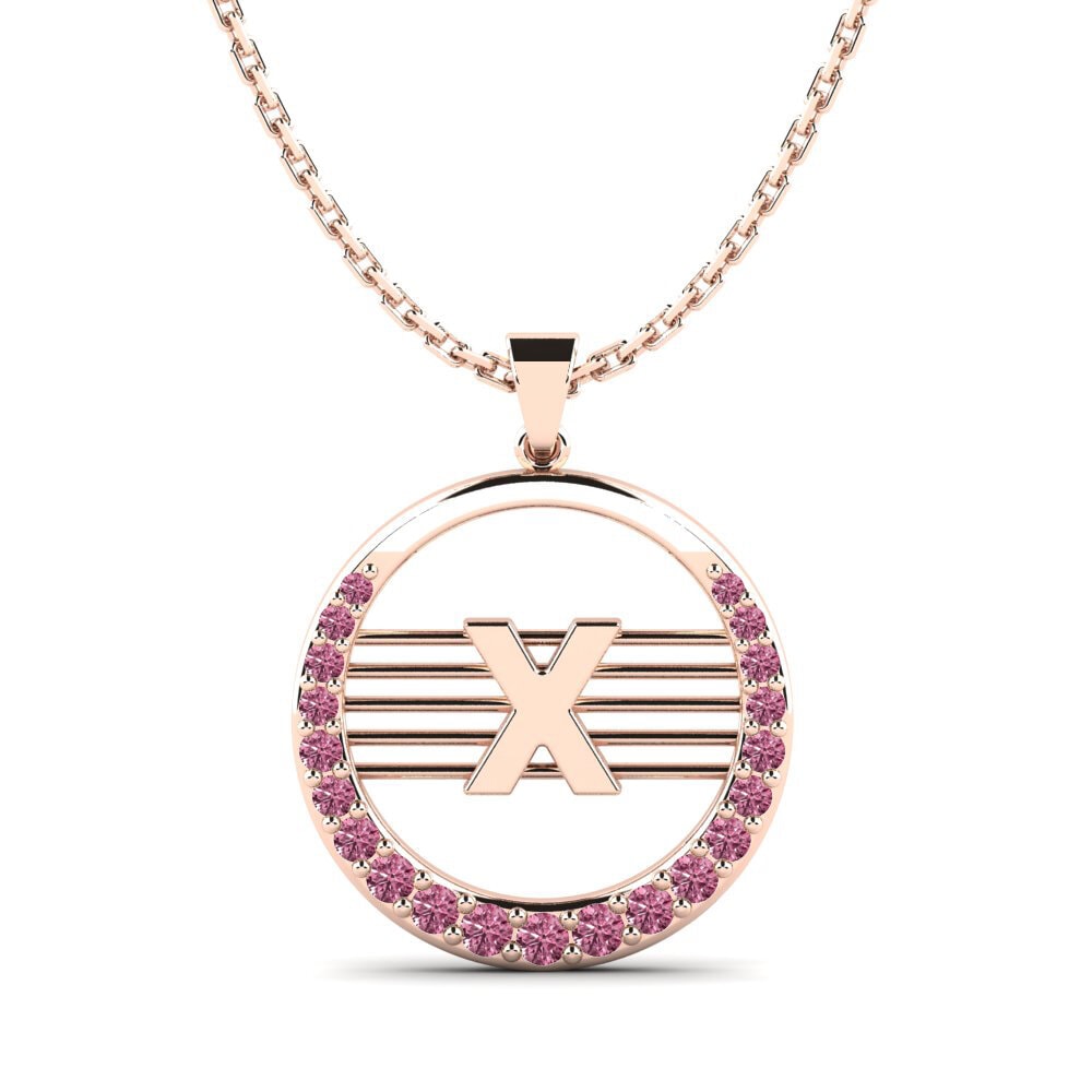 Rotgold 585 Rhodolit-Granat Damen anhänger Lashon X