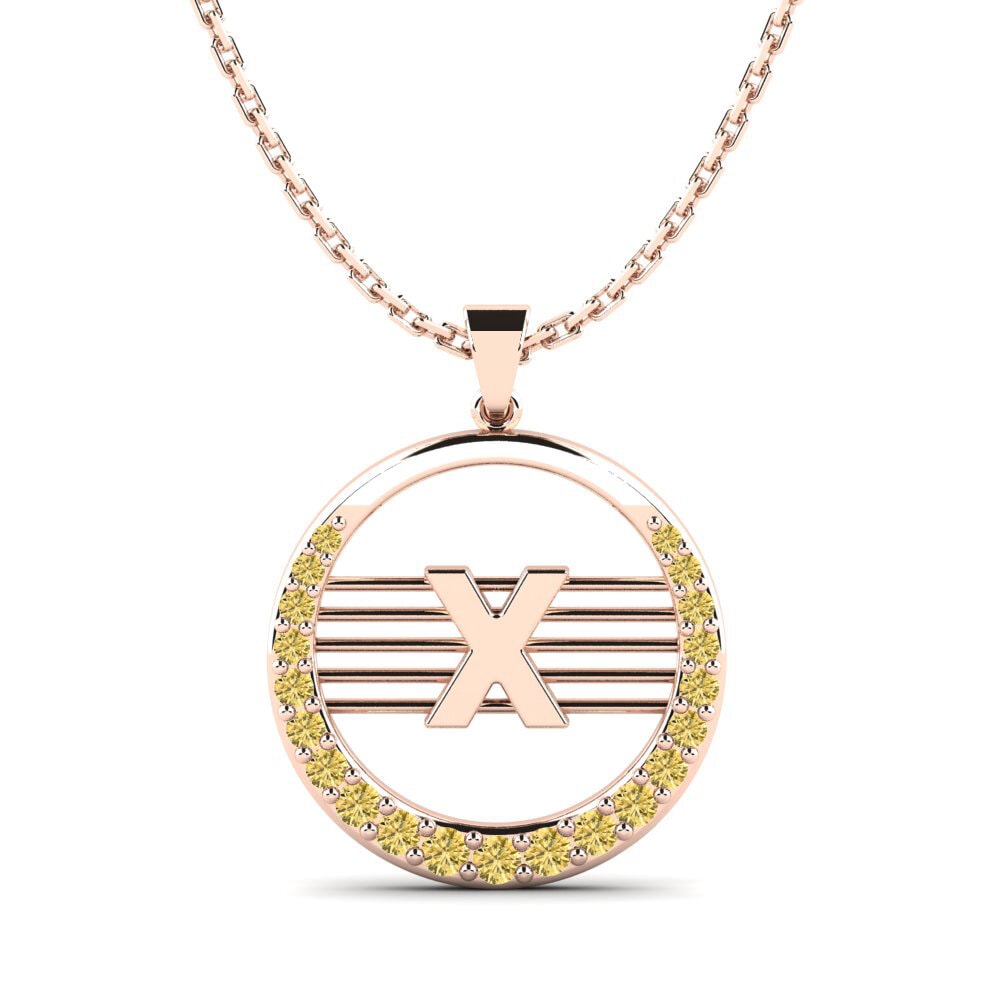 Rotgold 585 Gelber Diamant Damen anhänger Lashon X