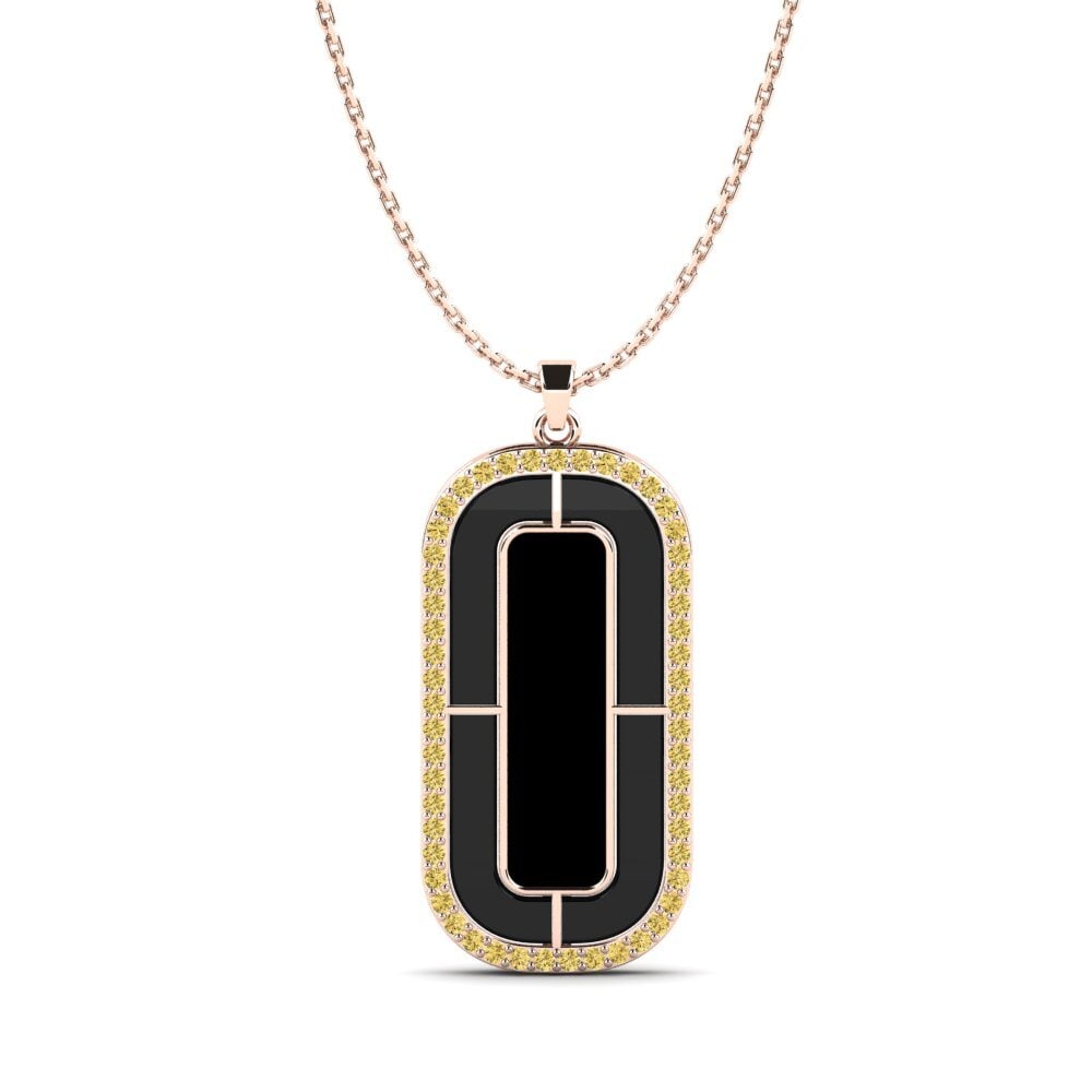 9ct Rose Gold Yellow Diamond Women's Pendant Lashua